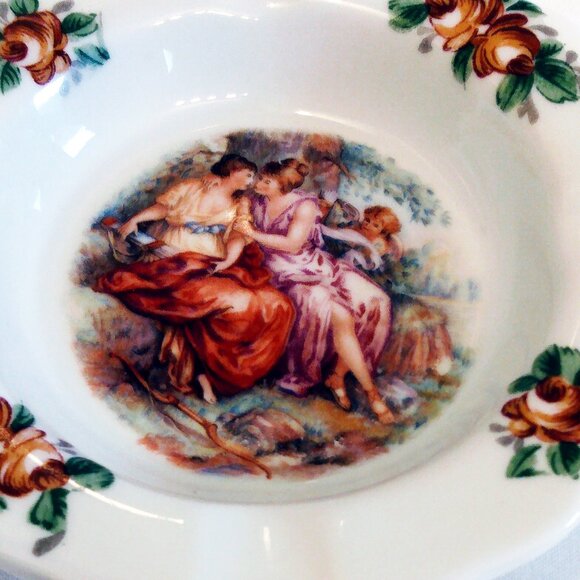 Vintage Limoges France Miniature Ashtray-Victorian Ladies Conversing - Picture 8 of 8